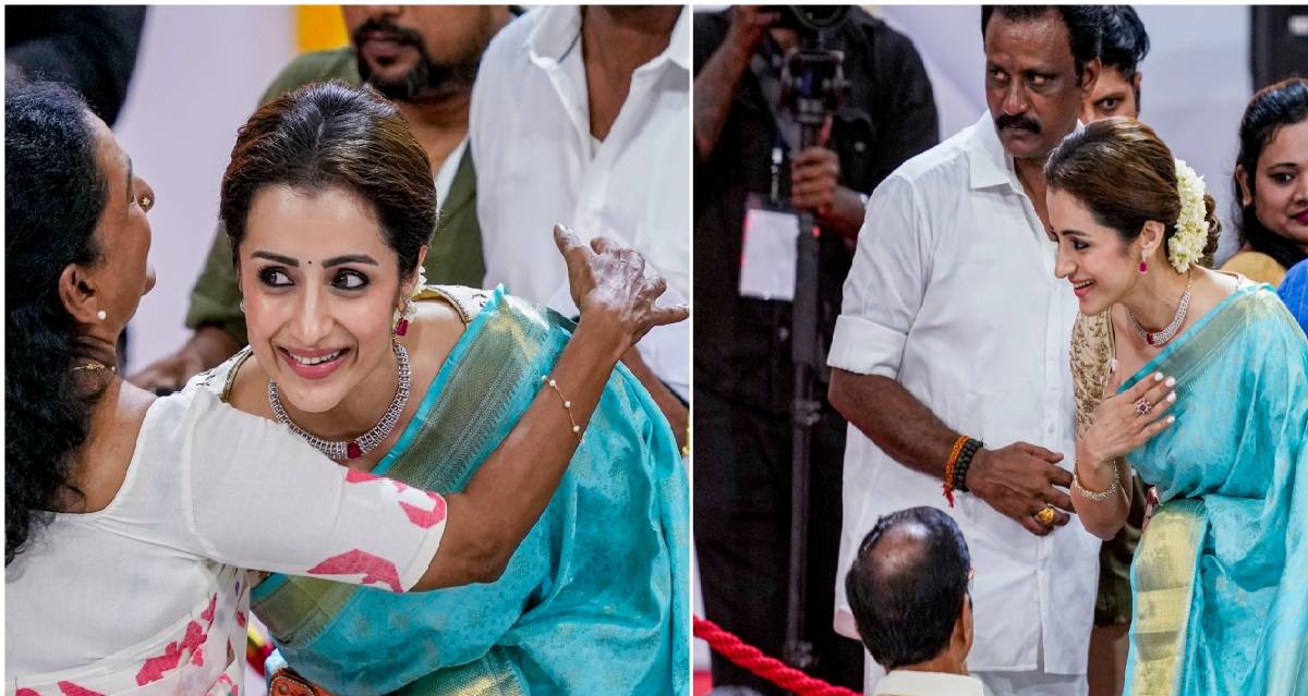 சர்ச்சைகளுக்கு நடுவில் பதவியேற்பு விழாவில் பங்கேற்ற த்ரிஷா – வைரலாகும் புகைப்படங்கள்!